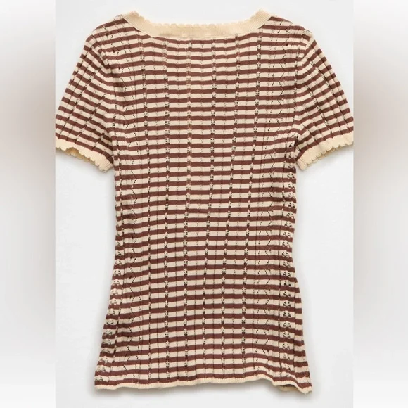 AE Henley Pointelle Sweater T-Shirt - Picture 5 of 8